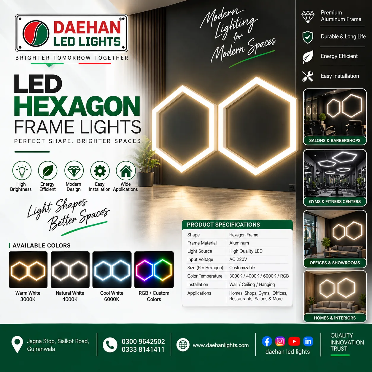 LED Hexagon Frame Light - Image 2